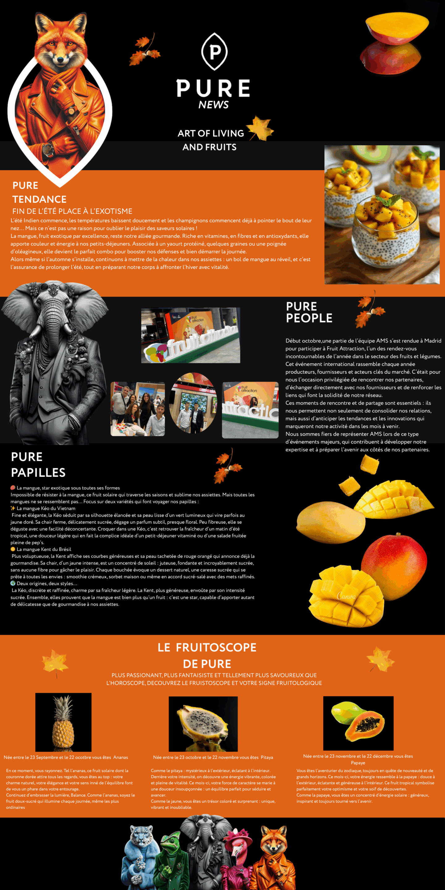 Magazine sur la mangue et la vie exotique.